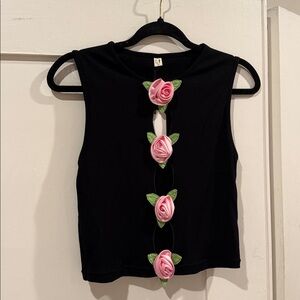 Fashion Brand Company Pink Roses 3 Hole Punch Tencel Tank size 1X NWT